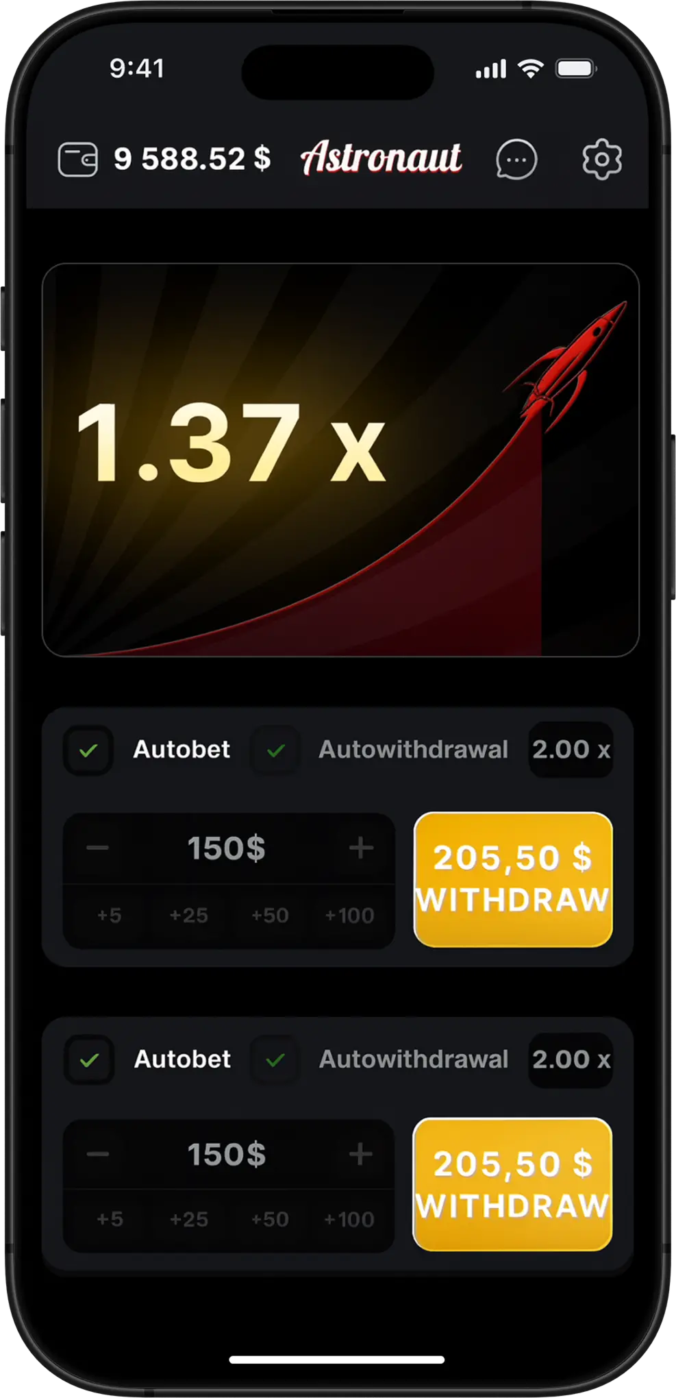 Astronaut Crash Game Round Start
